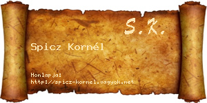 Spicz Kornél névjegykártya