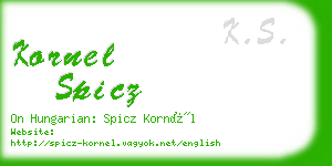 kornel spicz business card